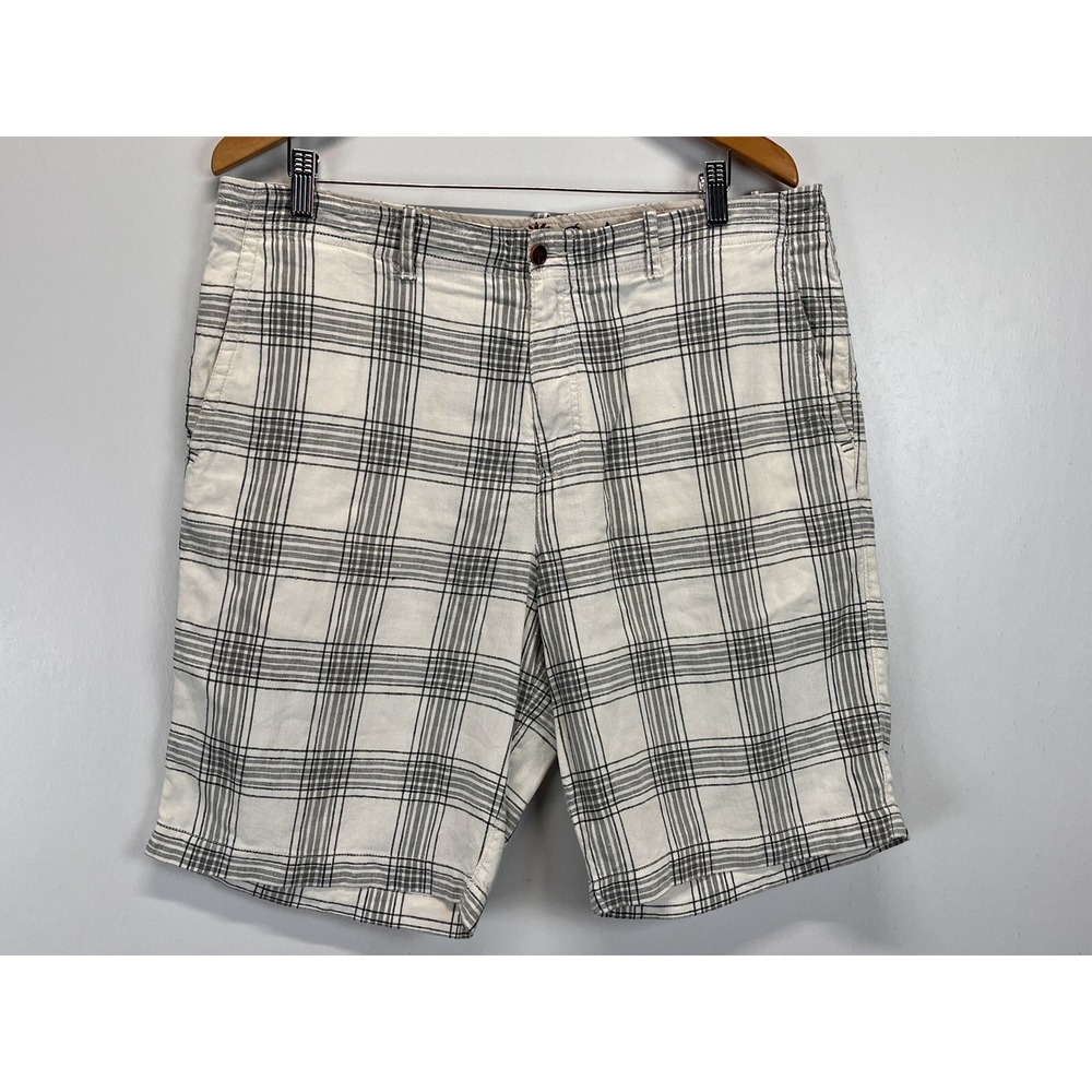 Men's Tommy Bahama Linen Silk Shorts Sz 36 GUC Black Ivory Beach Vacation